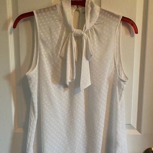 White Polka Dot Pattern Blouse